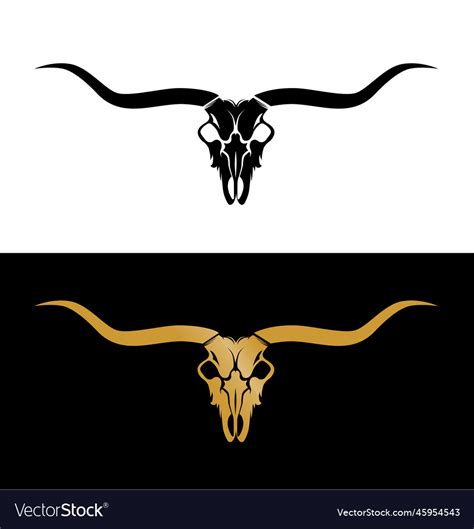 Longhorn head skull Royalty Free Vector Image - VectorStock