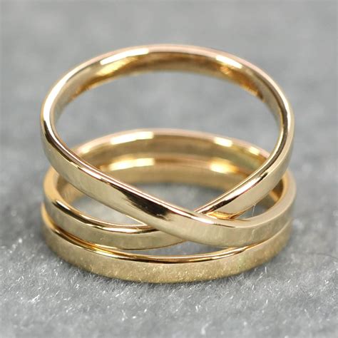 Solid Gold Infinity Ring Plus One 14K Yellow Gold 2mm