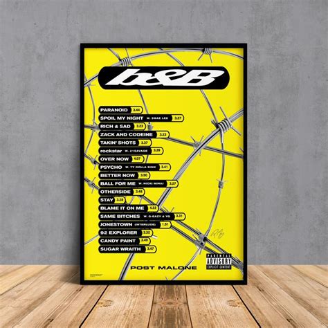 Beerbongs & Bentleys Album Poster // Post Malone Poster // Post Malone ...