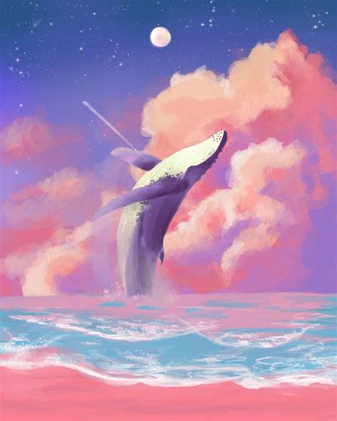 Whale on the sky - Annalias - Digital Art & AI, Animals, Birds, & Fish, Other Animals, Birds ...