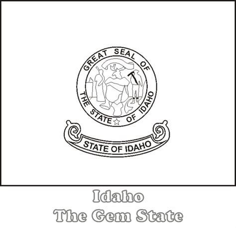 Large, Printable Idaho State Flag to Color, from NETSTATE.COM