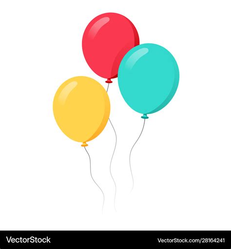 Bunch balloons in cartoon flat style isolated Vector Image