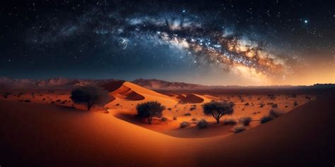 Premium Photo | A starry night in the desert