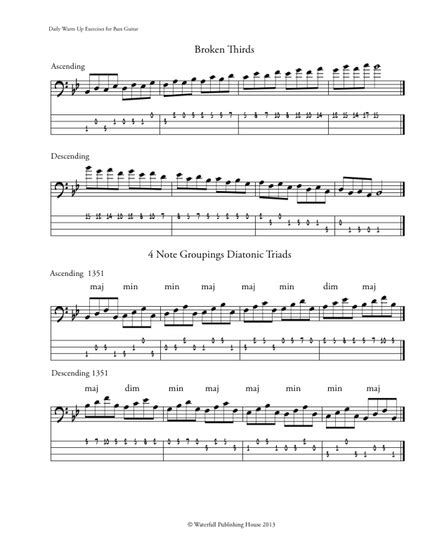 Daily Warm Up Exercises for Bass Guitar | BASS TAB.NET | Basstab.net