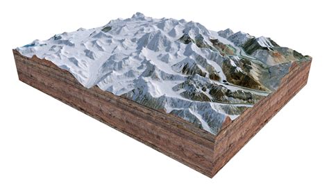 Mamostong Kangri India Terrain 3D Model by 3dstudio