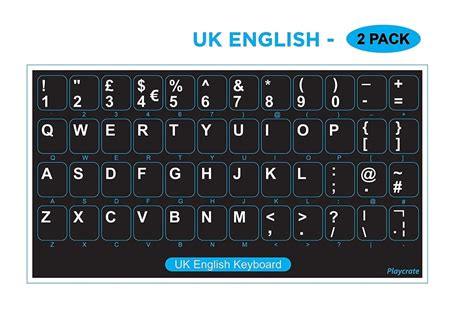 English UK Keyboard Replacement Stickers White on Black Any PC | Etsy UK