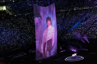 A projection of Prince shows up as Justin Timberlake plays… | Flickr