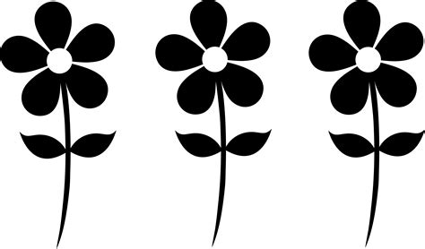 Three Daisy Silhouettes | Flower border clipart, Free clip art, Flower clipart