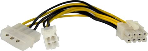 Amazon.com: StarTech.com 6 Inch 4 Pin to 8 Pin EPS Power Adapter with LP4 - F/M - ATX to EPS ...