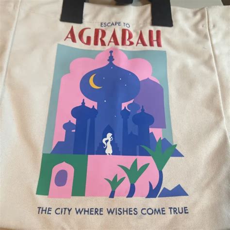 DISNEY PARKS 2024 Princess Destinations Canvas Tote Bag Agrabah Jasmine Aladdin $14.99 - PicClick