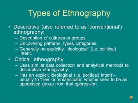 Types Of Ethnographic Research Methods - slideshare