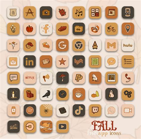 Fall Aesthetic App Icons for iOS - Free Fall App Icons for iPhone 🍁