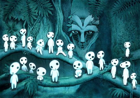 Kodama and the Forest Spirit Sticker by DKSartdesign - White - 3"x3" | Ghibli artwork, Ghibli ...