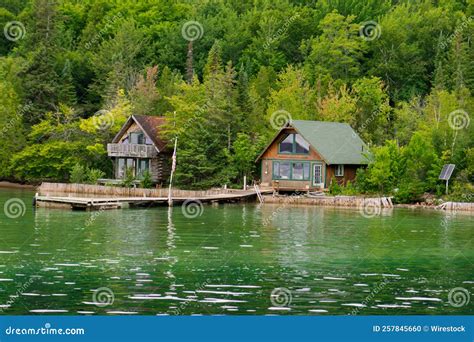 Cozy Cabins in the Woods of Upper Peninsula of Michigan Stock Photo ...