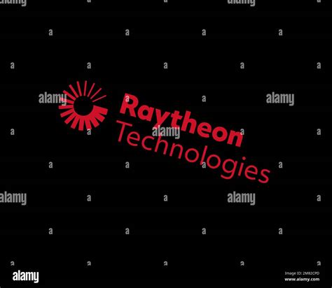 Raytheon Technologies, rotated logo, black background B Stock Photo - Alamy