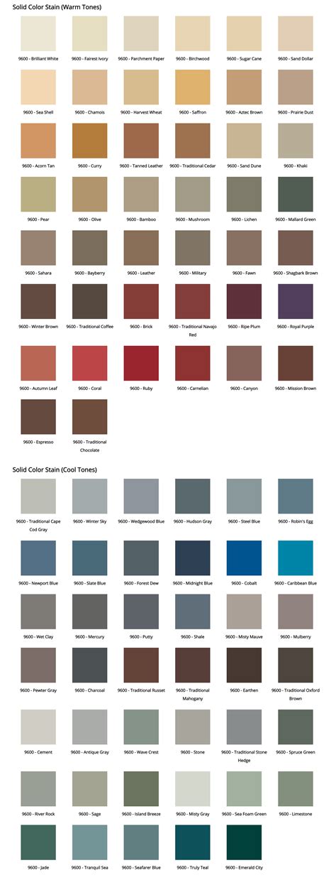 Duckback Superdeck Solid Color Stain Chart – Steve’s Paint Supply