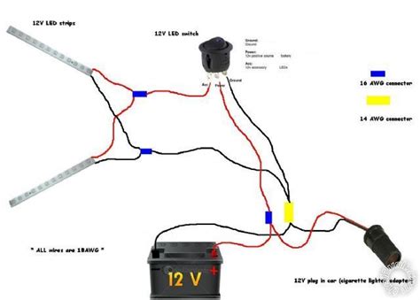 connecting led strip to 12 volt car battery power supply wiring diagram ...