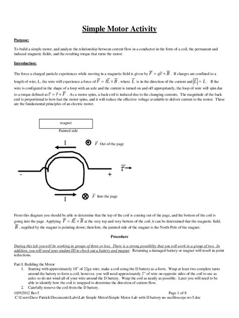 Fillable Online How to Make a Simple Electric MotorScience project Fax ...