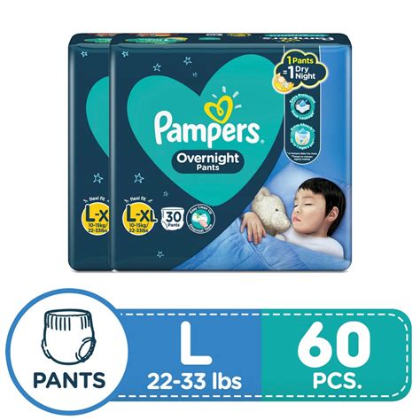 Pampers Overnight Diaper Pants Large up to XL 30s x 2 packs | Shopee ...