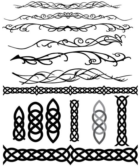 Celtic and Elvish Decoration Flourish Vectors | Elvish tattoo, Elven ...