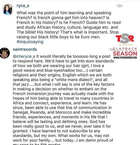 Solange claps back on Instagram when asked why her son speaks French