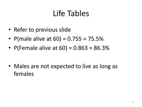 PPT - Life Tables PowerPoint Presentation, free download - ID:856705