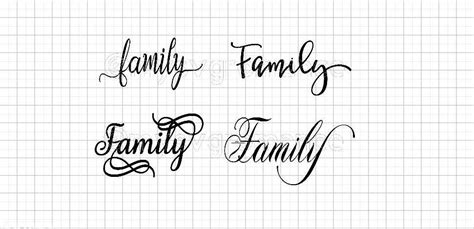 Family Svg's Set of 4 the Word Family in 4 Different Fonts Family Set 1 ...