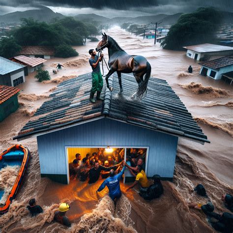 Rescue Success: Brazilian Horse Saved from Rooftop in Massive Floods - Heartwarming Reunion with ...