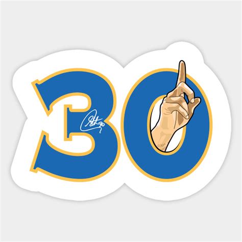 Curry 30 On White - Stephen Curry - Sticker | TeePublic