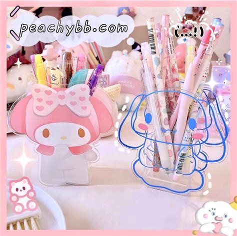 Cinnamoroll My Melody Inspired Plastic Acrylic Transparent Pencil Hold ...