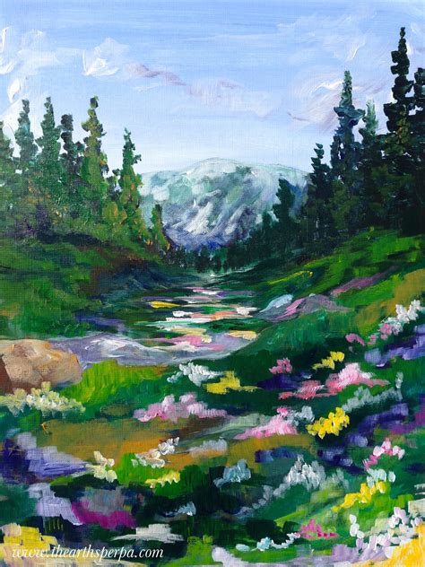 Mountain Meadow for the full youtube how to paint landscapes in acrylic real time art les ...