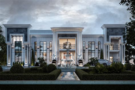 Luxurious Neoclassical Villa Exterior Design - Project - Evermotion