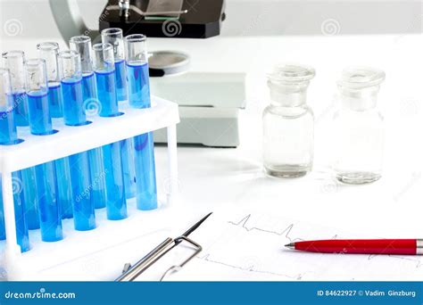 Laboratory, Chemistry and Science Concept on White Background Stock ...