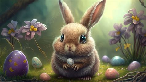 Easter Bunny Cute Background, Rabbit, Grass, Easter Background Image ...