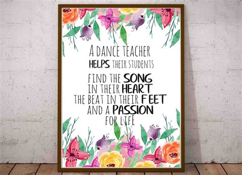 Dance Teacher Thank You Gift, Appreciation Gift, Printable, Quotes ...