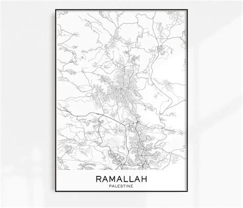 Ramallah Map Print City Map Prints Ramallah Map City Maps | Etsy