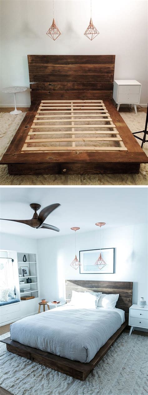 Easy DIY Platform Bed Ideas 61 | Bed frame and headboard, Diy bed frame easy, Wood platform bed