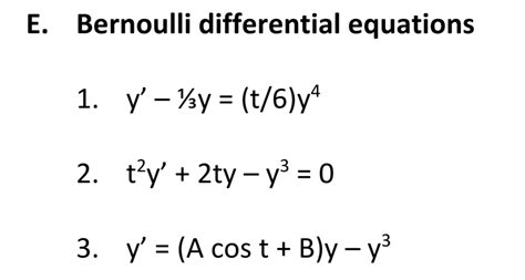 [Solved] Solve the following Bernoulli Differential Equation. . E ...