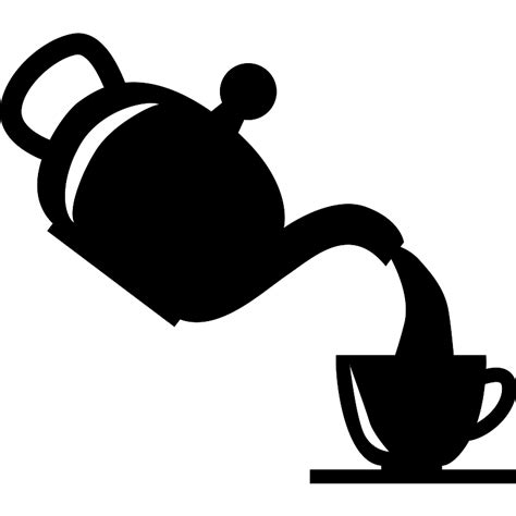 Serving Tea In A Cup From A Teapot Vector SVG Icon - SVG Repo