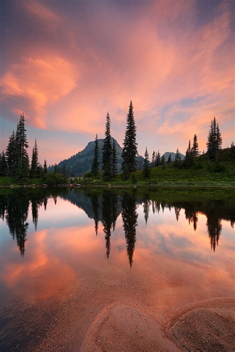 Soft sunrise colors over Tipsoo lake, near Mount Rainier | Flickr