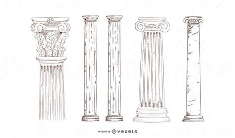 Hand drawn pillar set #AD , #sponsored, #sponsored, #drawn, #pillar, # ...