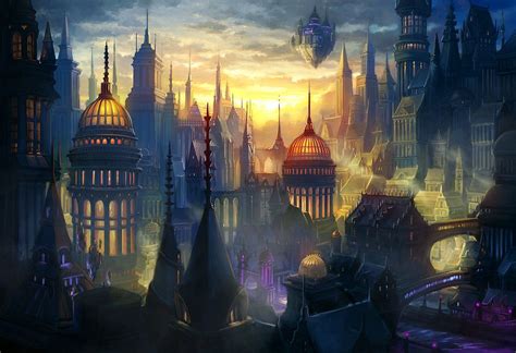 Magic City of Vane | Fantasy landscape, City art, Fantasy city