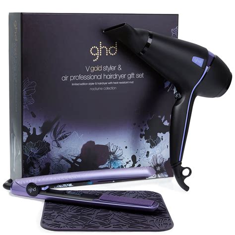 ghd Nocturne Collection Air Professional Hair Dryer and V Gold Styler ...