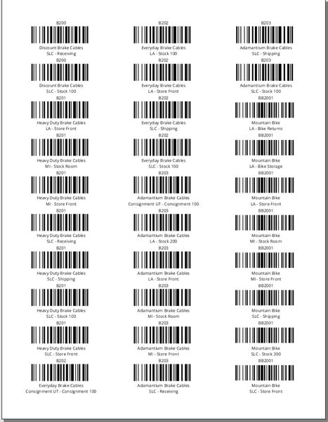 Product Barcodes by Location - Avery – Fishbowl Reports