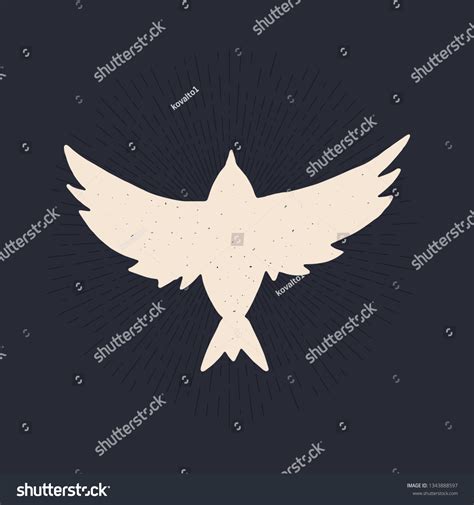 Flying bird, top view, silhouette. Vector - Royalty Free Stock Vector ...