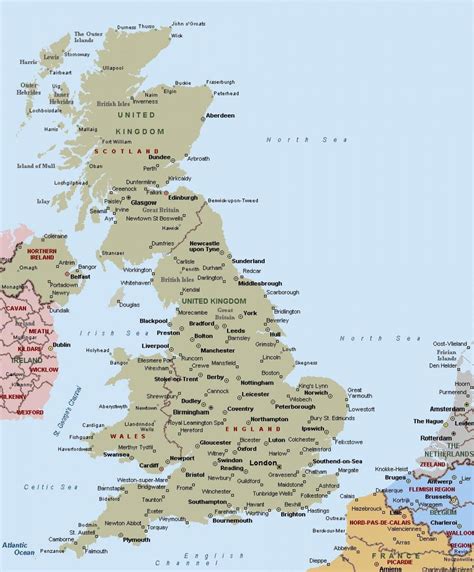 Uk Map With Cities - Show Me The United States Of America Map