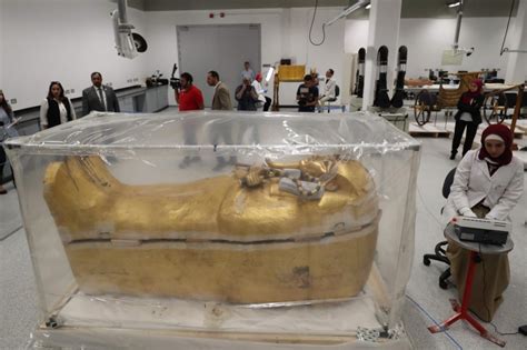 Egypt displays restoration of Tutankhamun coffin - Egypt