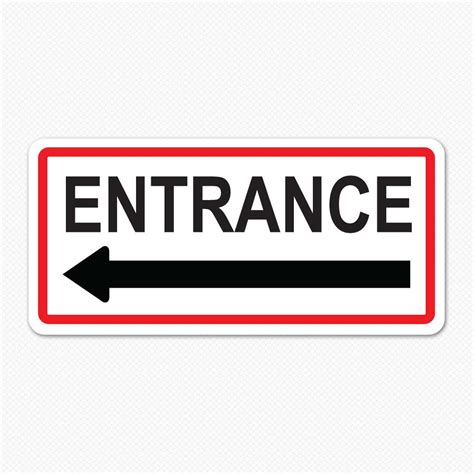 Main Entrance Sign with Arrow | Entrance Arrow Wall Sticker