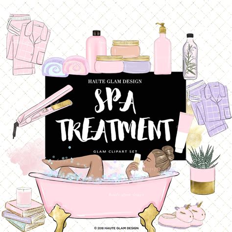 Spa Treatment Clipart Set Digital Clip Art Spa and Beauty | Etsy