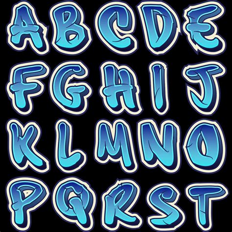 36 PNG Graffiti Blue Letters Alphabet PNG Transparent Background, Cricut, Sublimation, DTF, T ...